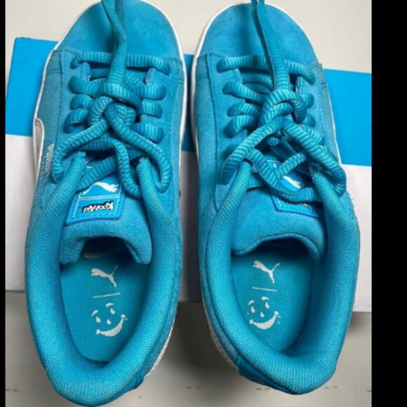 Puma Kool-Aid Suede Blue Youth Kids Sneakers Size 2.5C w/Box - Picture 4 of 11